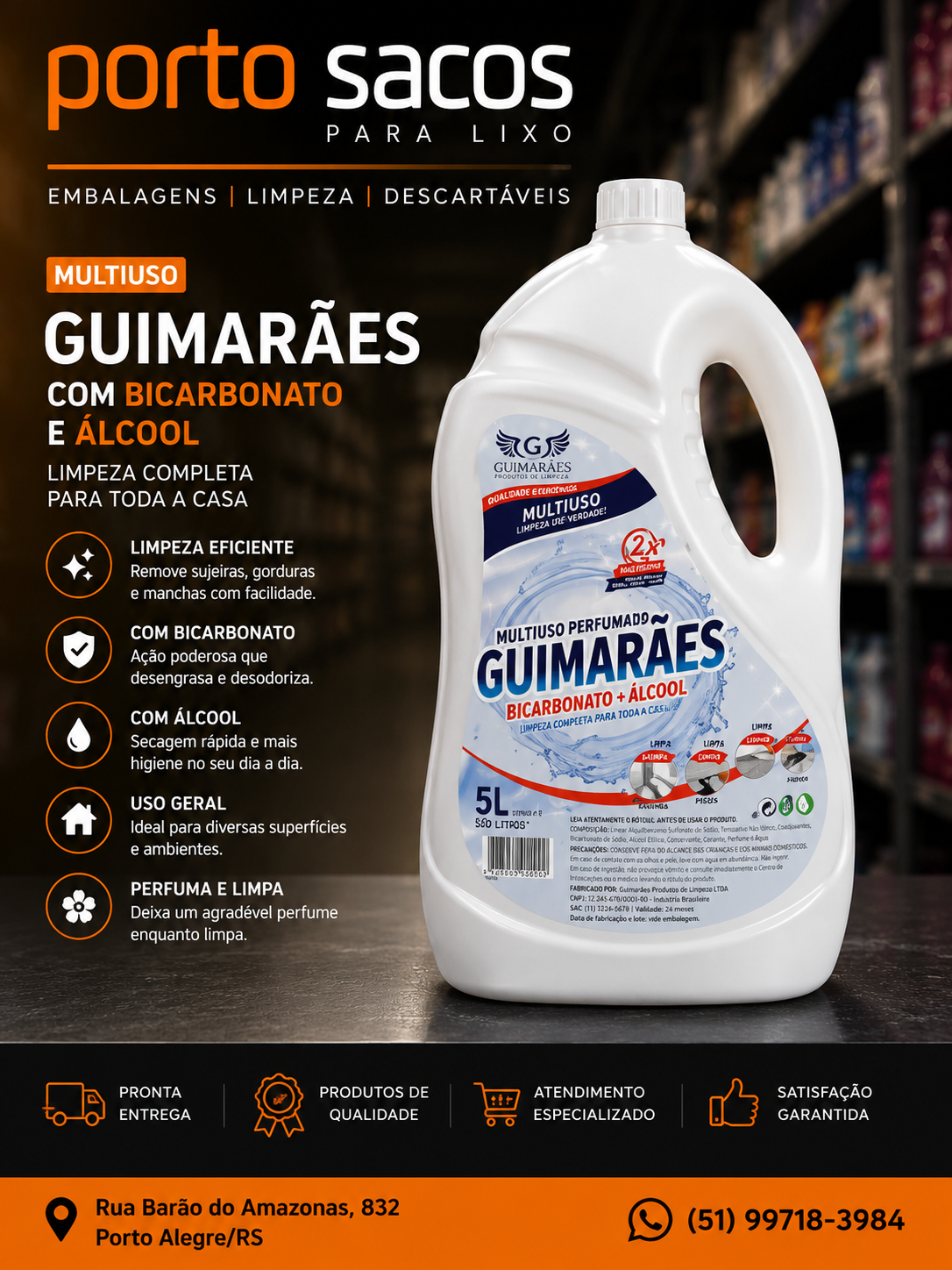 MULTIUSO BICARBONATO E ALCOOL GUIMARÃES 