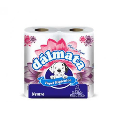 PAPEL HIGIÊNICO DÁLMATA - FOLHA SIMPLES - 30M - NEUTRO - C/ 64 ROLOS - FARDO