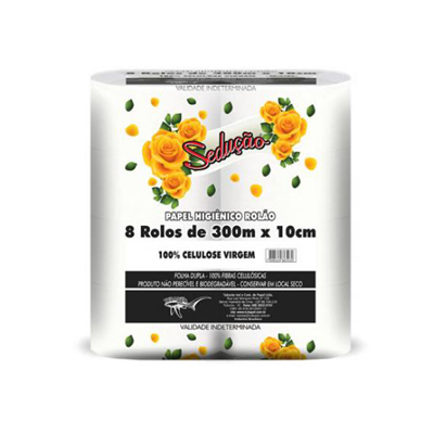 PAPEL HIGIÊNICO MONTANA - FOLHA SIMPLES - 300M - 100% CELULOSE - C/ 08 ROLOS