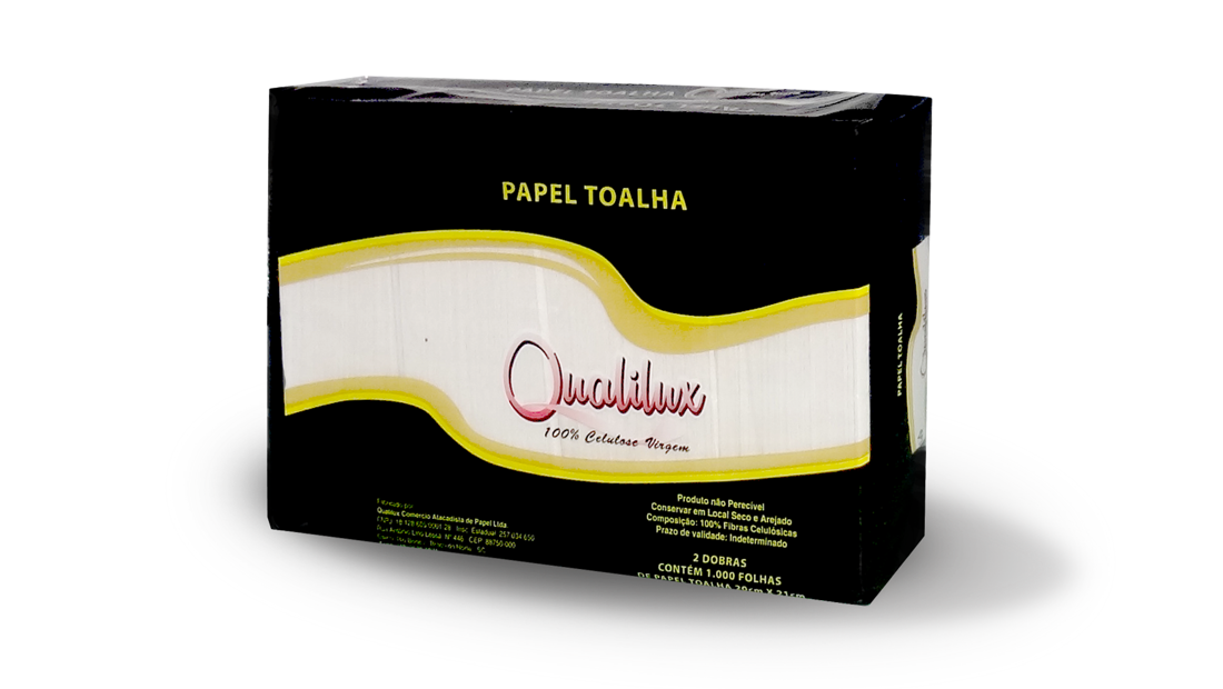 PAPEL TOALHA INTERFOLHADO CELULOSE PRETO 20X21 C1000 QUALILUX